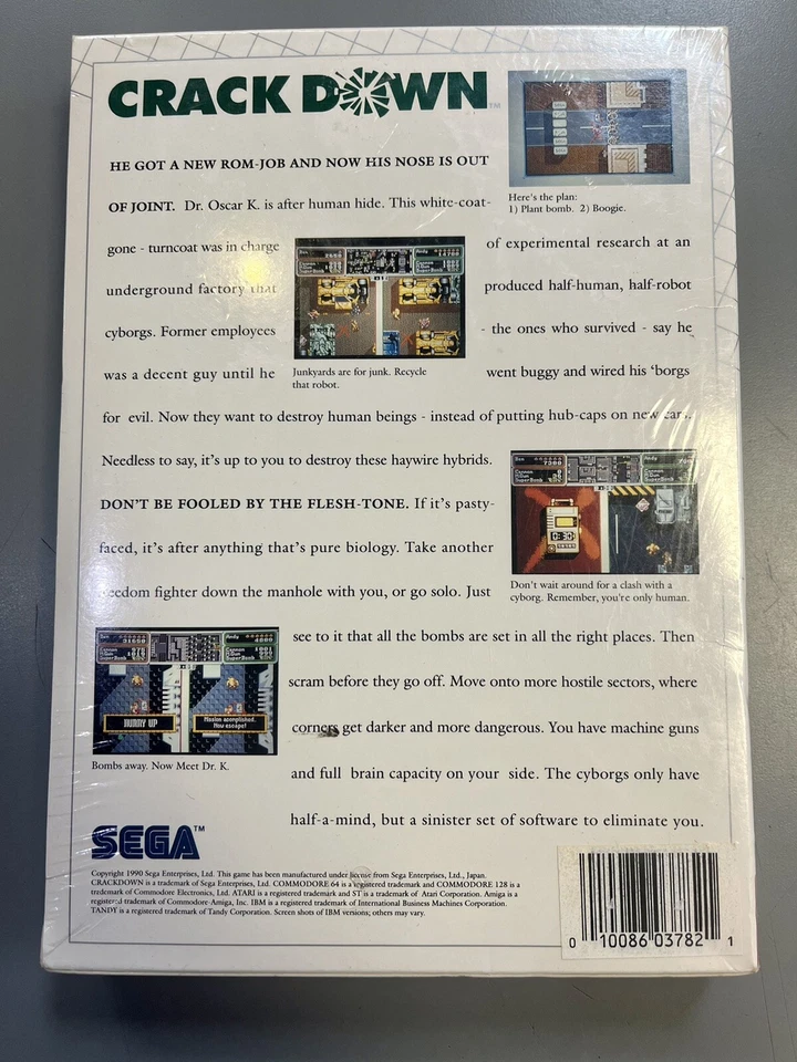 Crack Down (SEGA, 1990) Atari ST 520/1040 Arcade Hits FACTORY SEALED NEW - Image 2 of 4