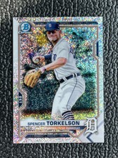 🔥SPENCER TORKLESON 2021 BOWMAN CHROME WHITE SPECKLE REFRACTOR ROOKIE CARD/299🔥