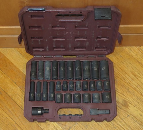 Matco Tools SCPM306V 1/2" Drive Metric Impact Socket Set - 30 Pieces