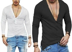 long sleeve deep v neck