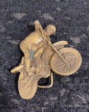 Vtg BMX Motocross Motorcycle Belt Buckle Racing Gear 1977
