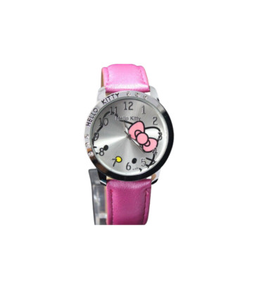 Hello Kitty Uhr für Kinder Mädchen Kinder Geschenk hellrosa Leder Armbanduhr UK