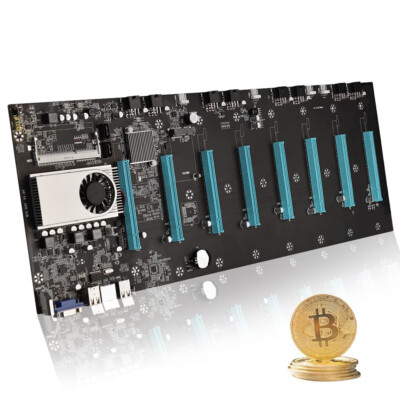 BTC-S37 Mining All-in-One Mainboard 8x PCIe Motherboard DDR3 Riserless GPU HM77