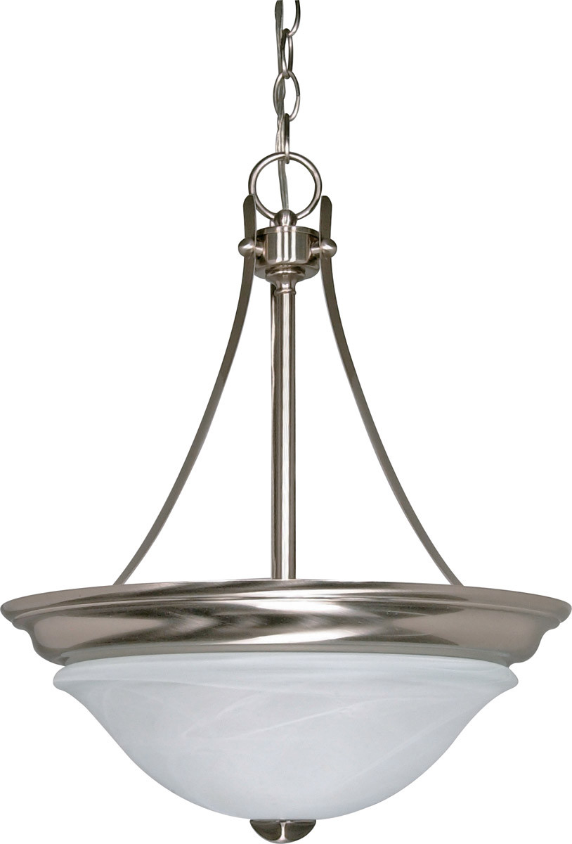 Nuvo Triumph Brushed Nickel And Alabaster Glass Chandelier/Pendant