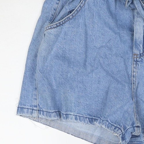Mango pantaloncino donna blu cotone paperbag taglia 10 L3 con zip regolare - Foto 7 di 10