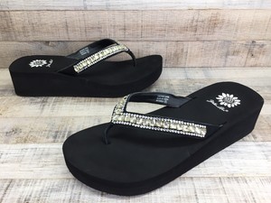 yellow box leather sandals