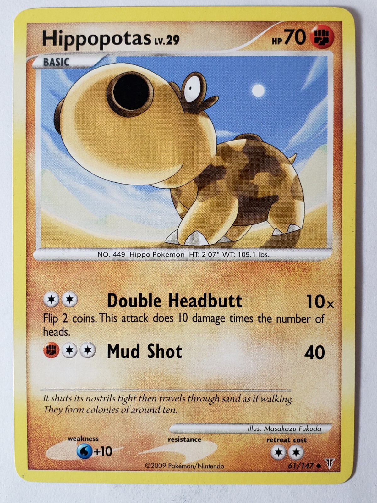 Hippopotas 61/147 LP - Supreme Victors Pokemon Card - Masakazu Fukuda Art