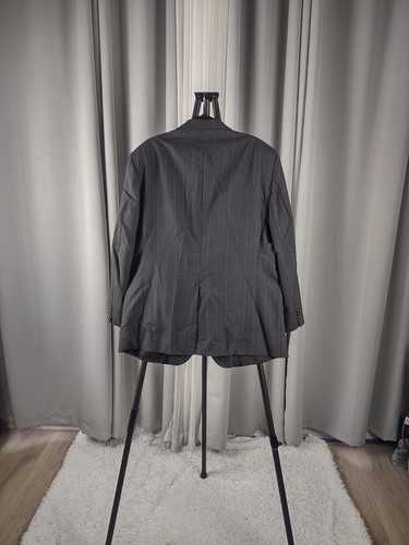 Towncraft Wool Blend Dark Gray Pinstripe Two Button Suit Jacket Blazer Size 48R - Picture 3 of 13