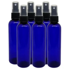 4 fl oz Cobalt Blue Glass Bottle w/ Black Spray Cap Free Ship Quantity Discounts