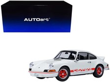 Porsche 911 Carrera 2.7 RS White Red Stripes 1/18 Diecast Model Car - Autoart