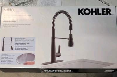 #ad #ad Kohler Vind Semi Professional Kitchen Faucet Matte Black Finish $169.00