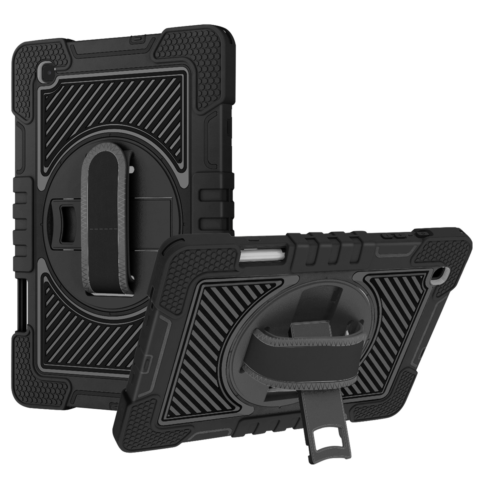Housse antichoc pour Tab S6 Lite étui de protection avec béquille rotative et poignée