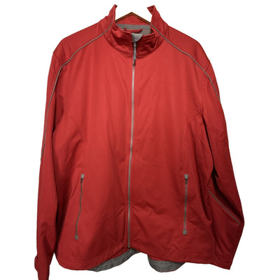 Cutter & Buck Jacket Mens XL Red Weather Tech Breathable Vented Lightweight Golf