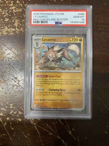 Lycanroc 085/159 (Journey Together) Cosmos Checklane Blister Promo PSA 10 POP 2!