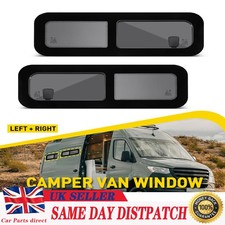 Universal Left & Right Camper Van Sliding Dark Tint Window Pair 780mm x 240mm
