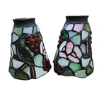 Vintage Stained Glass Cardinal Bird Light Fixture Pendant Lamp Shade