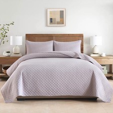 Cotton Quilt Bedding Sets Queen Size, 3 Pieces Reversible Lightweight Coverle...