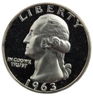 1963  Proof  Cameo Washington Quarter  (Q1) Please Note Shipping