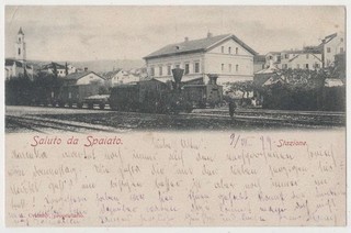 Saluto da Spalato Stazione 1899 (Split Dalmatien Bahnhof Eisenbahn Dampflok)