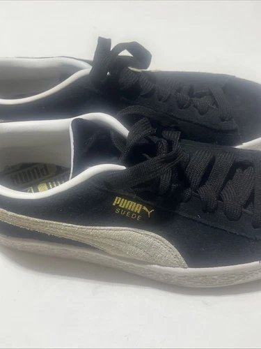 SCARPA PUMA LIFESTYLE SCAMOSCIATA CLASSICA XXI JR 380560 01 NERA BIANCA usata in ottime condizioni taglia 4 5 C