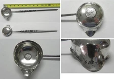 Baleen Handl English George III Sterling Silver Toddy Ladle w/4d Coin Dated 1689