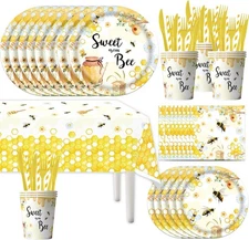 Sweet As Can Bee Baby Shower Disposable Tableware (Plates, Napkins, Utensils)