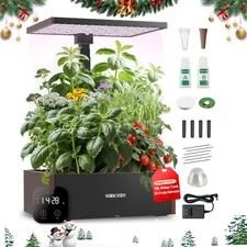 20 Pods Hydroponics Growing System Kit, Indoor Herb Garden with 30W LED Grow ...