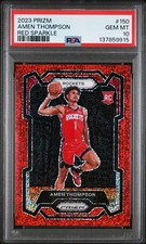 2023 Panini Prizm 150 Amen Thompson Red Sparkle SP  Rookie RC PSA 10 GEM MINT !