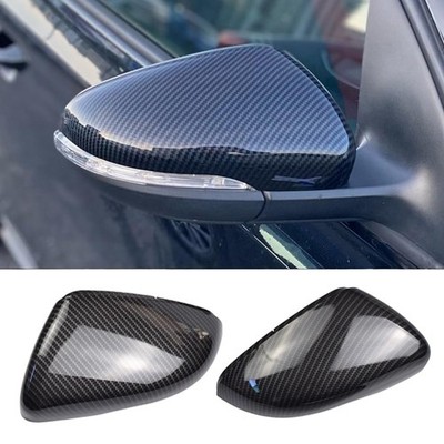 Black Rearview Mirror Cover Left Right Side Mirror Covers Caps for GOLF 6 VI ...