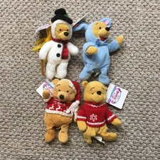 Vintage Disney Winnie The Pooh Small Bean Bag Plush Lot 4 Holiday Easter 8in