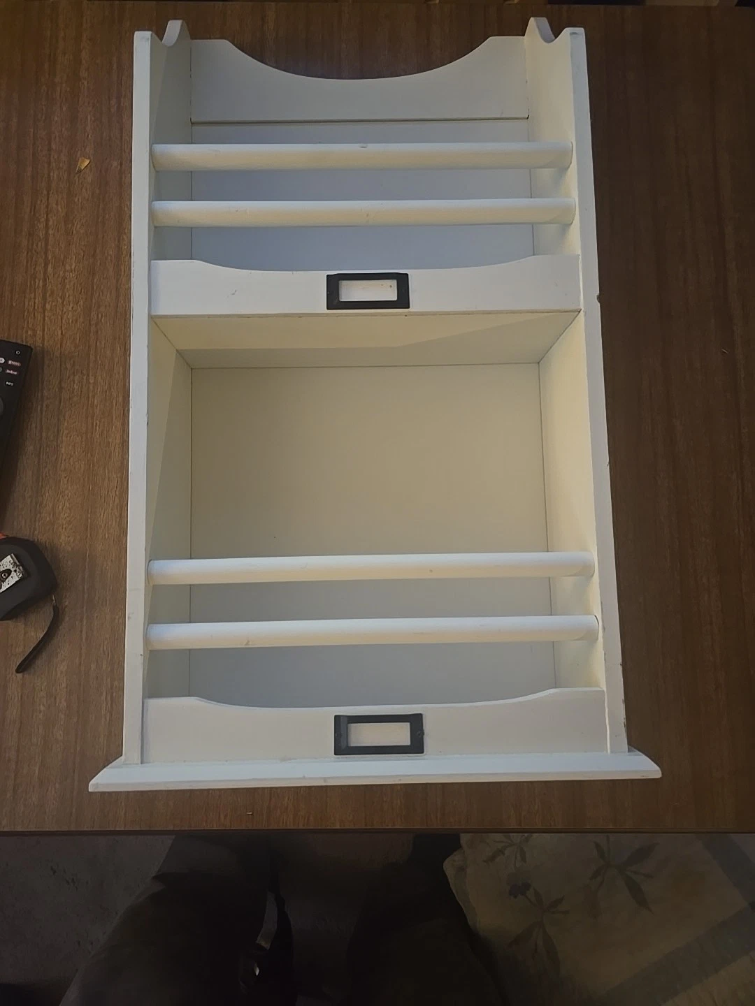 Vintage inspired Wood Painted White spice rack