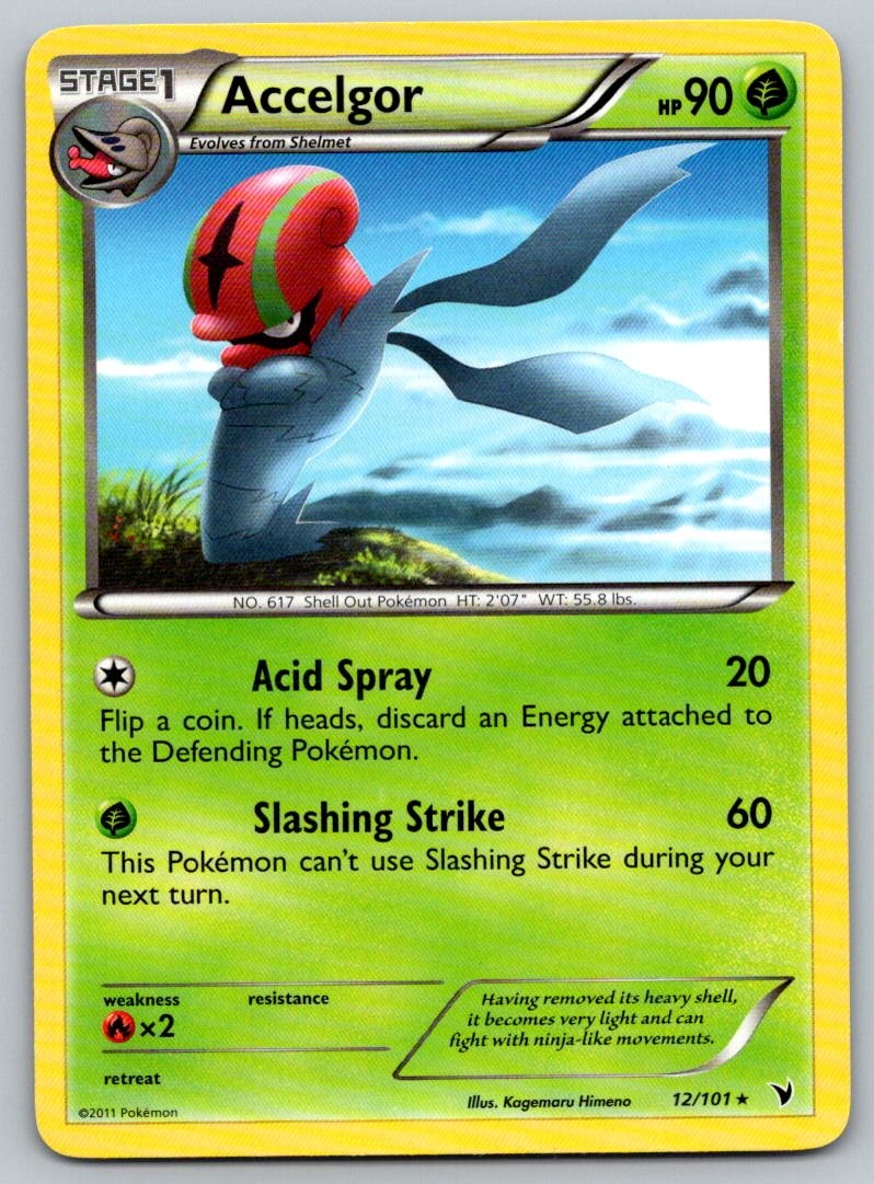 Pokemon Noble Victories Accelgor Rare 12/101 Lightly Played