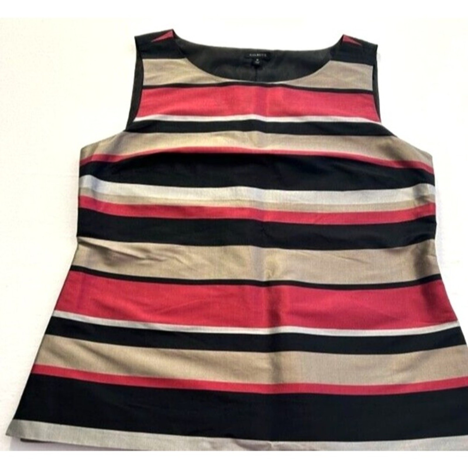 Talbots Womens Size 10 Striped Sleeveless Silk Lined Tank Top