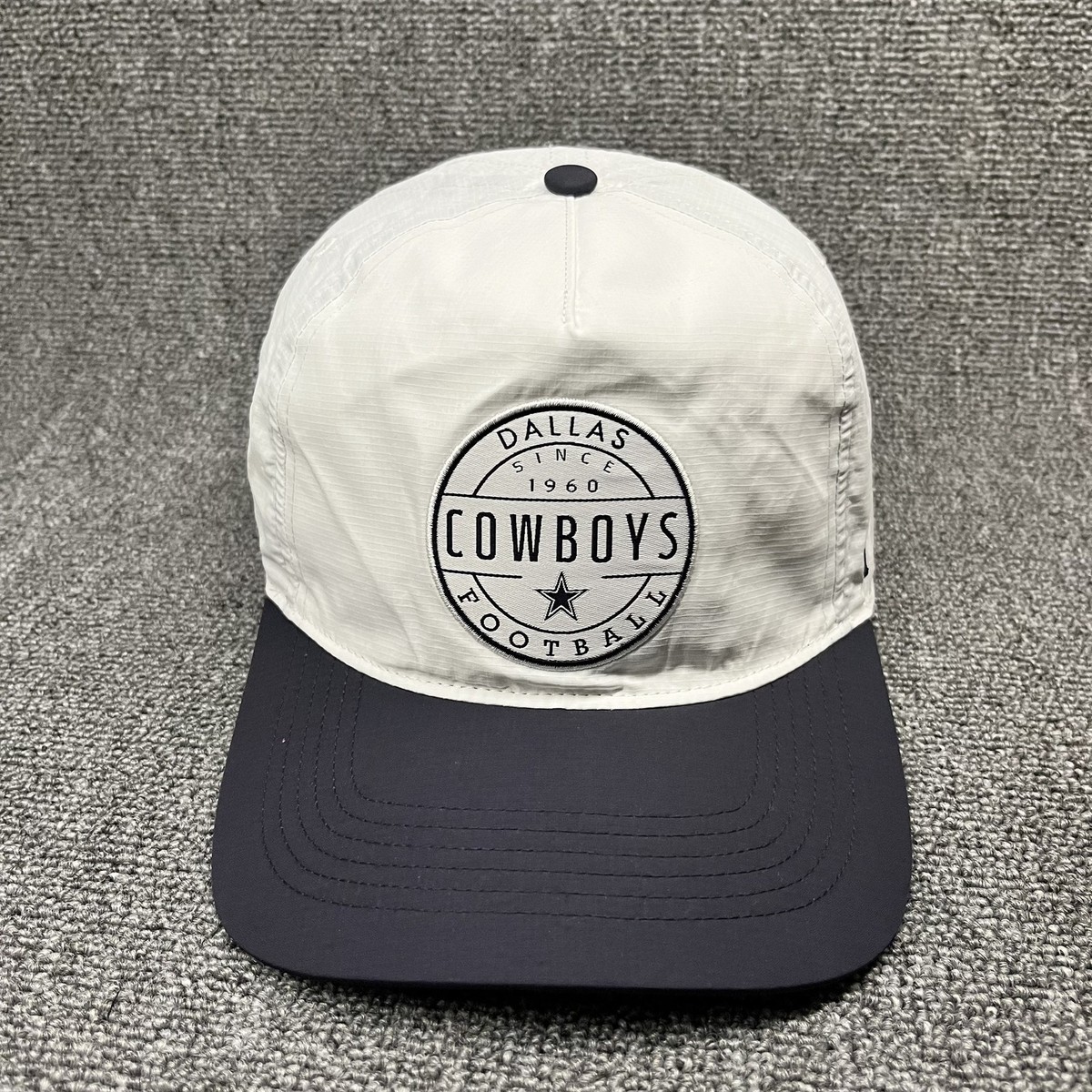 Dallas Cowboys '47 Brand Foundational Captain Snapback Hat White Navy NFL Cap