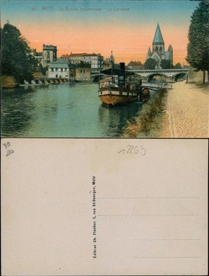 CPA Metz Le Bateau promenade La Lorraine 1922
