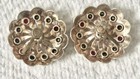 Vtg 1940-50's Open Work Sterling Floral Pinwheel Rhinestone Screw Back Earrings — photo 7