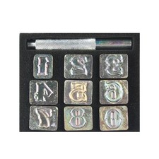 10 PCS Professional Number Stamping Tool Kit 3/4 Inch 19mm Tall Leathercraft