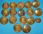 FINE WW1 ERA ROYAL NAVY COLLECTION MILITARY UNIFORM NAVAL BUTTON LOT OF 17 K/C
