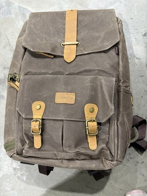 SUNNY 16 Camera Bag Backpack Voyager DSLR Waterproof Waxed Canvas & Leather USB