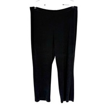 Chicos Travelers Pants Size 3 Short Black Stretch Slinky Knit Pull-On XL P