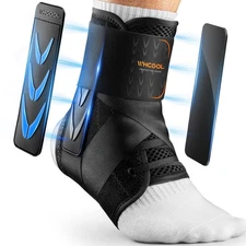 WHCOOL Slim-Fit Ankle Brace for Sprained Ankle, Closure Ankle Support LARGE