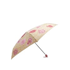 COACH MINI UMBRELLA SIGNATURE UV PROTECTION IN SIGNATURE KAFFE FASSETT PRINT