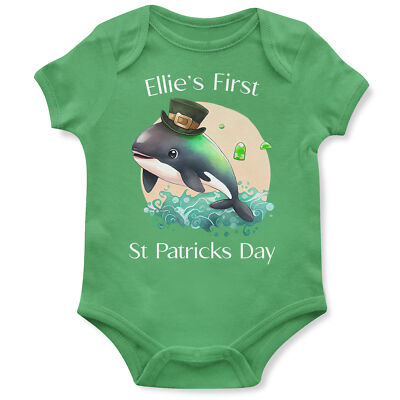Personalisierter 1. Saint Patricks Day Strampler Delfin First St Baby Paddys Irisch