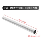 OD 2.25" 57mm T304 Stainless Steel Straight Exhaust Pipe Tube Piping 30'' Long