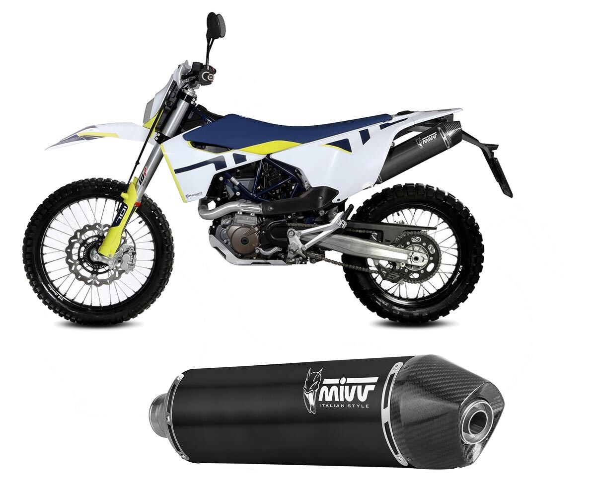 Exhaust Muffler Mivv OVAL Black Inox HUSQVARNA 701 ENDURO / SUPERMOTO 2021 2023