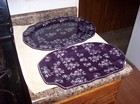 2 - LARGE TEMP-TATIONS by TARA PURPLEISH FLORAL LACE SERVING TRAYS — photo 1