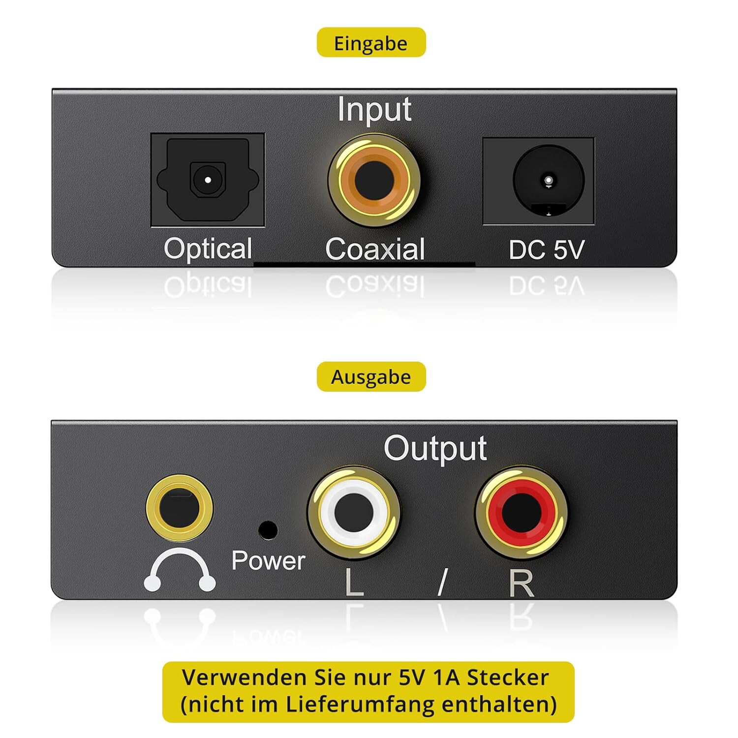 Da Wandler PROZOR Optisch Auf Cinch Audio Adapter Toslink Auf Klinke Aux Digital