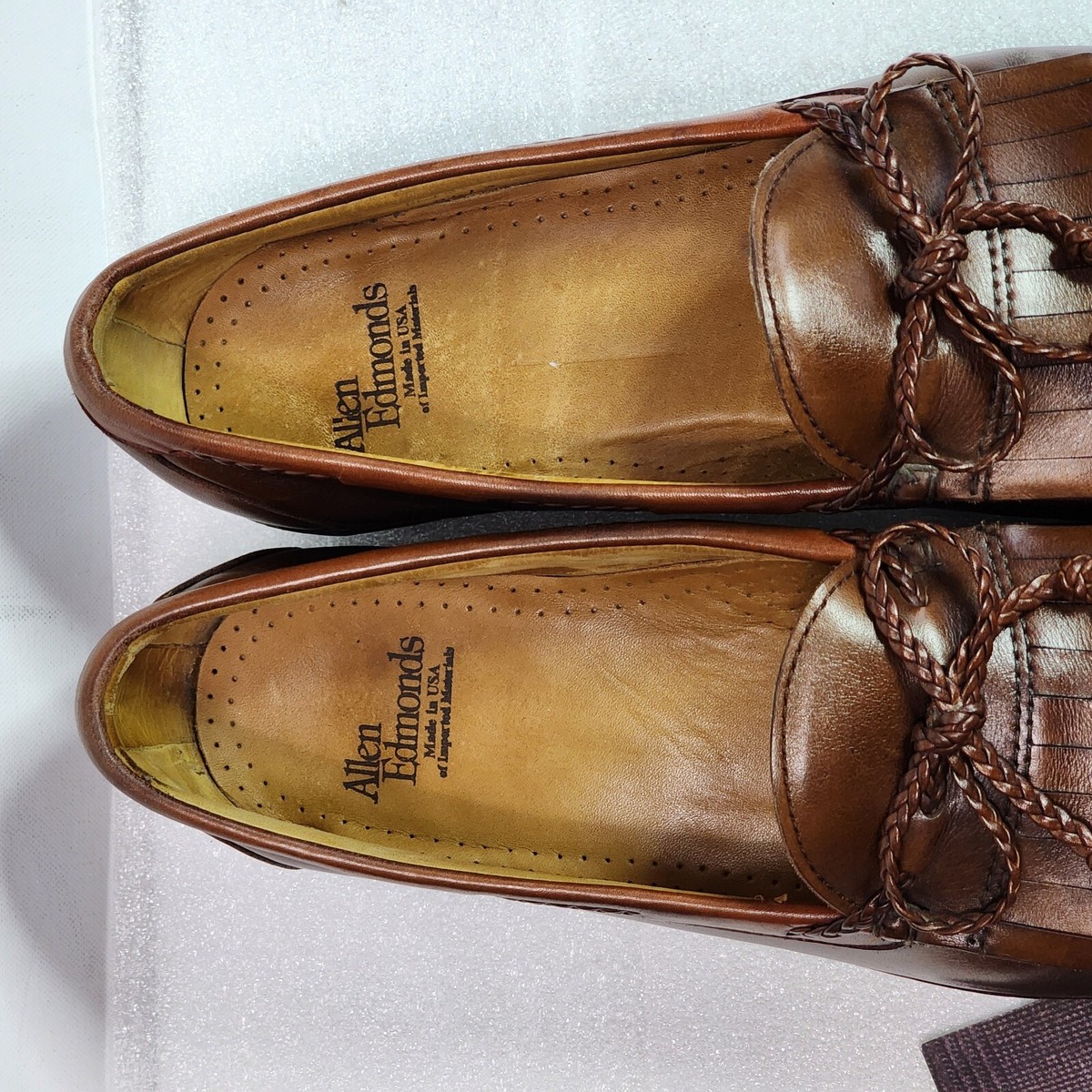 Allen Edmonds Woodstock Braided Kiltie Chili Slip-On Loafers  display picture 3