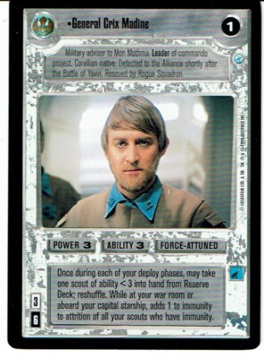 STAR WARS CCG ENDOR RARE KARTE GENERAL CRIX MADINE ex