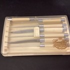 Vintage Midcentury Carvel Hall Steak Knives by Briddell 7 Knives (of 8) & Case — photo 1